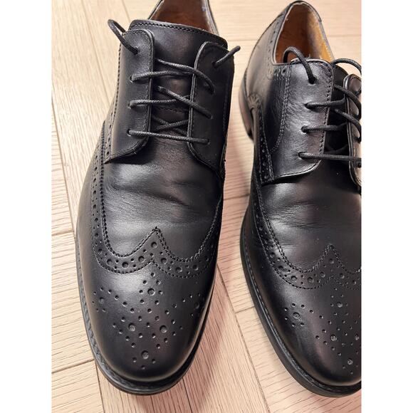 Florsheim men\'s leather black wingtip oxford lace up dress shoes. ‎ Sz 12D